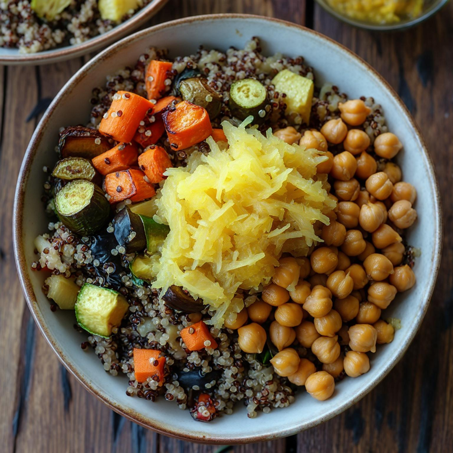  Grain bowl topped with Pineapple Turmeric Sauerkraut