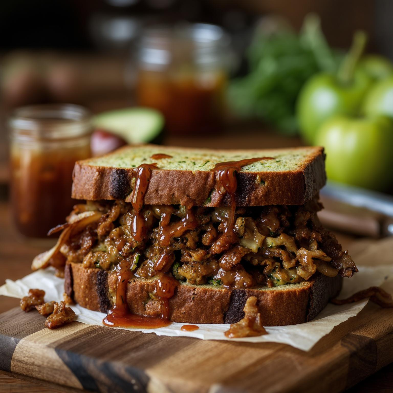 serving zucchini breadwich at brunch