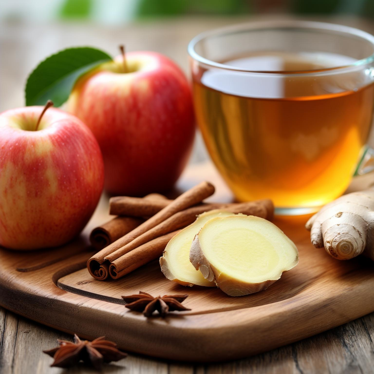 Ingredients for Spicy Apple Cinnamon Detox Tea