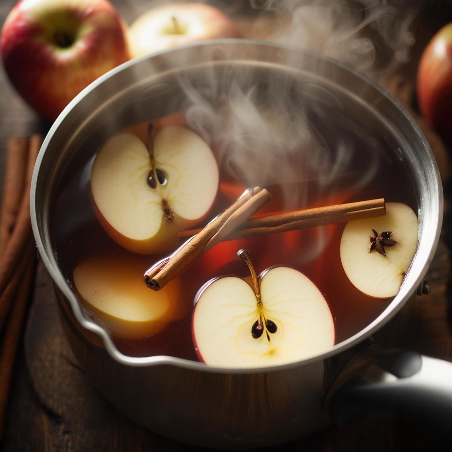 Brewing Spicy Apple Cinnamon Detox Tea at home