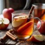 Spicy Apple Cinnamon Detox Tea in glass mug